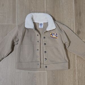 LSU Kids Tan Jacket with Sherpa Collar
